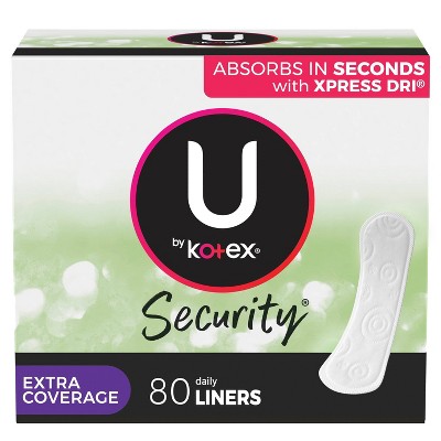 U by Kotex Security Lightdays Fragrance Free Panty Liners - Light Absorbency - 80ct