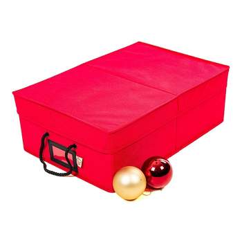 Hefty 72qt Ornament Divider And Green Lid Storage Box Clear : Target