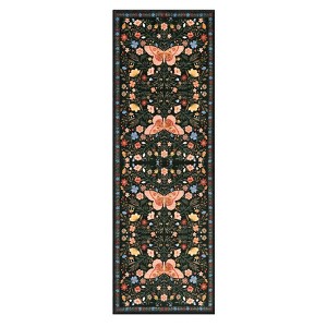Washable Farmhouse Floral Print Living Room Rugs, Soft Butterfly Print Ultra Thin Bedroom Carpet, Non Slip Textured Dining Room Rugs - 1 of 4