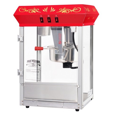 Great Northern Popcorn 8 oz. Foundation Style Popcorn Popper Machine Cart - Red