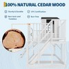 Kids Outdoor Playhouse with Climbing Wall, 2 Story Wooden Playhouse with Sandbox, Elevated Cedar Wooden Kids Playhouse with Step Ladder - 4 of 4