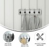 Merrick Lane 24 Inch Wall Mount Pine Wood Storage Rack with 5 Hanging Hooks, Entryway, Kitchen, Bathroom - 4 of 4