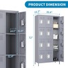 Munora - 72" 12-Door Metal Locker Storage Cabinet - Heavy Duty for Office/School/Gym - Grey - 3 of 4