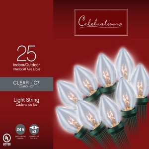 Celebrations Incandescent C7 Clear 25 ct String Christmas Lights 25 ft. - 1 of 2