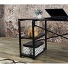 Vynxaria Sage Black Metal Frame Writing Desk - Stylish & Functional with 2 Shelves - 2 of 4