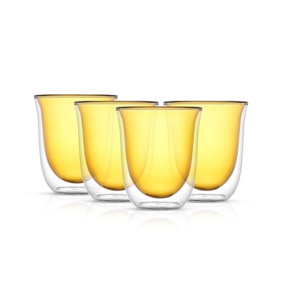 JoyJolt Savor Set of 4 (5.4 oz) Double Wall Espresso Glasses