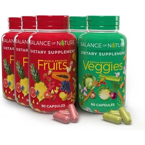Balance of Nature Whole Food Supplement with Fruit and Vegetable Ingredients for Women, Men, and Kids - 90 Capsules, 3 Sets - 1 of 4