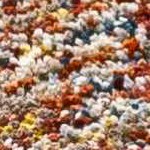 cream, mustard, rust, dusty coral, dark brown, medium gray