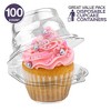 Stock Your Home Individual Plastic Disposable Cupcake Containers with Dome Lid (100 Count) - 2 of 4
