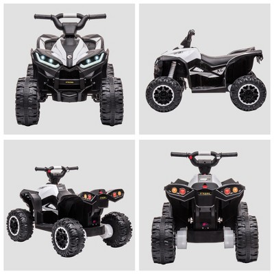 12V White Kids ATV Quad with Wear-Resistant Wheels