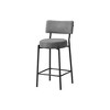 Fabric & Metal Curved Backrest Padded Foam Counter Height Barstool (Set of 2) with Footrest and Contemporary Modern Design for Kitchen - 2 of 4