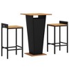 vidaXL Patio Bar Set Kitchen Bar Table Set Poly Rattan and Solid Wood Acacia - Black 2-Piece - 3 of 4