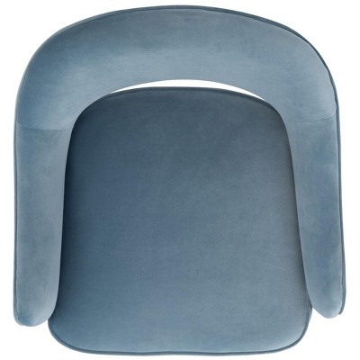 Light Blue Velvet Accent Chair with Gold Legs