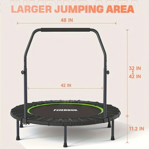 FEIERDUN 48" Mini Rebounder with Bar, 450LB Capacity Bungee Trampoline for Adults - 1 of 4