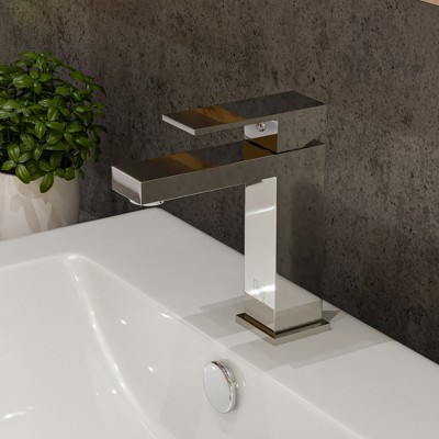 ALFI  AB1229-PC Polished Chrome Square Single Lever Bathroom Faucet