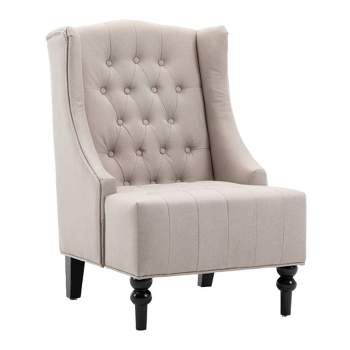 Ryan Button-Tufted Wingback Accent Chair - AC Pacific