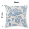 Baby Blue Pillow Covers 18x18 Set of 2 Vintage Boho Floral Hydrangea Herbs Botanical - 4 of 4