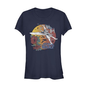 Juniors Womens Star Wars: The Rise of Skywalker Tropical X-Wing T-Shirt - 1 of 3