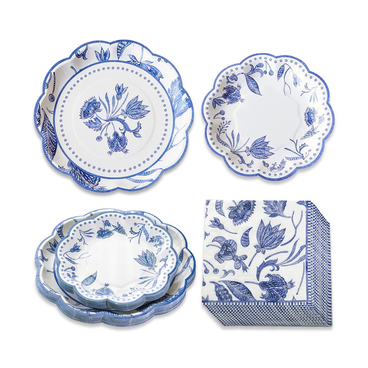 Kate Aspen Blue Willow 62 Piece Party Tableware Set (16 guests) | 00259NA-KIT