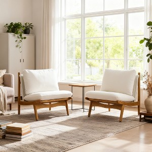 Scott Living Vista Accent Chair Mocha with Natural Wood Frame, Set of 2 - 1 of 4