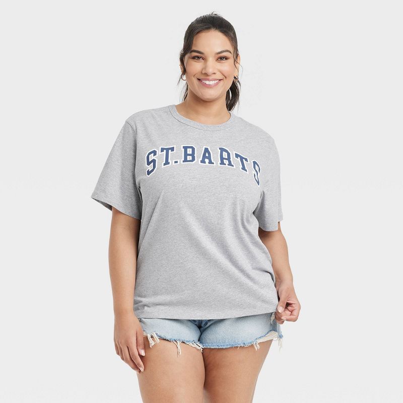 Women's St. Barts Short Sleeve Graphic T-Shirt - Heather Gray, 1 of 4