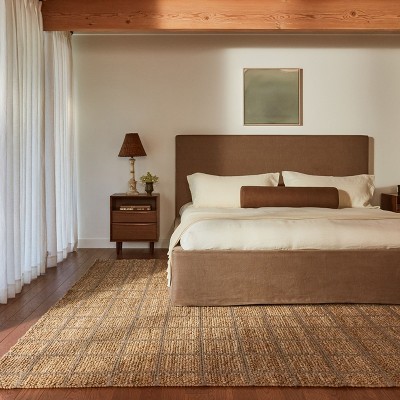 Natural Wool and Cotton Handmade Rectangular 9' x 12' Area Rug