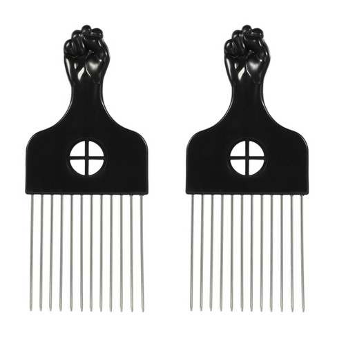 Unique Bargains Metal African Hair Picks Comb 6.61