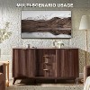 SinCiDo 60" Modern Fluted Dresser w/Sliding Doors & 4 Drawers, Faux Marble Top, Curved Profile Design for Bedroom, Living Room - 3 of 4