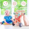 2-in-1 Baby Sit-to-Stand Walker Kids Activity Center Toddler Walking Toy Pink - 4 of 4