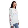 Cinnamoroll Strawberries Women’s Light Blue Crew Neck Long Sleeve Fleece Sweatshirt - 3 of 4