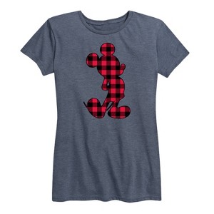 Women's - Disney - Mickey Plaid Short Sleeve Graphic T-Shirt - 1 of 4