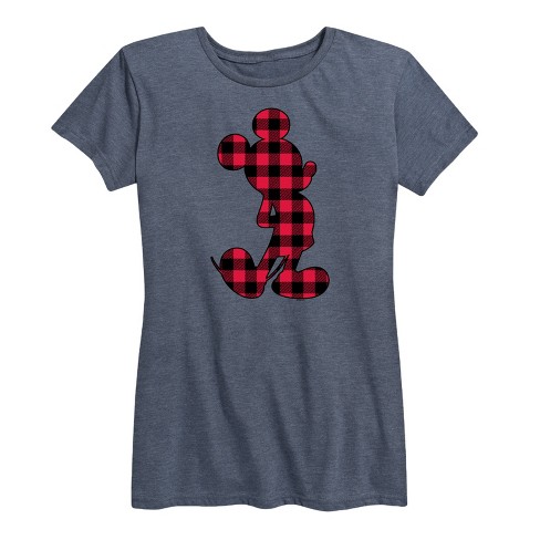 Women's - Disney - Mickey Plaid Short Sleeve Graphic T-Shirt - image 1 of 4