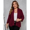 WhizMax Womens Plus Size Casual Blazer Office Open Front 3/4 Sleeve Cardigans Jacket Work Suit - 3 of 4