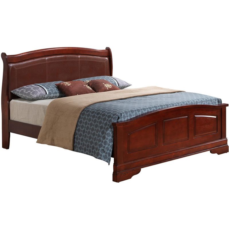 Passion Furniture Louis Philippe UpholsteWood King Panel Bed, 1 of 7