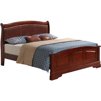 Passion Furniture Louis Philippe UpholsteWood King Panel Bed