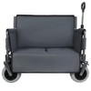 NAYSAYE Wagon 3-in-1 Folding Utility Cart with Bench Seat and All Terrain Wheels for Outdoor Use, Gray, 40.94"*25.2"*44.29" - 2 of 4