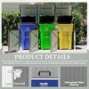 Gulches Grey Garbage Bin Shed Stores 3 Trash Cans Pneumatic Support Rod Lockable Doors Waterproof Lid Chain For Patio Garden Backyard - 4 of 4