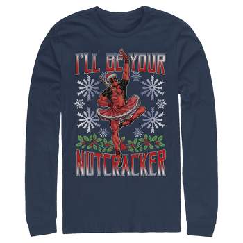Men's Marvel Christmas Deadpool Nutcracker Long Sleeve Shirt