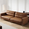 Luck Live 86.61 inch medieval vintage genuine leather sofa, brown - image 4 of 4