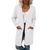 Long Sleeve Cardigan Sweater with Pocket Open Front Cardigans Ribbed Knitwear - 3 of 4