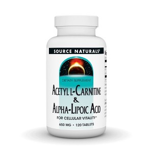 Acetyl L-Carnitine & Alpha-Lipoic Acid 650MG by Source Naturals, Inc.  -  120 Tablet - 1 of 3