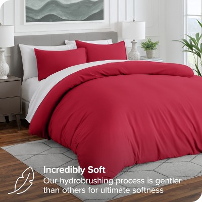 Full Red Ultra-Soft Microfiber Duvet Cover Set