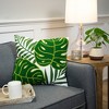 Northlight Tropical Palm Tree Leaves Throw Pillow - 16" - Green and White - 2 of 4