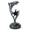 SPI Home Paradise Dolphin and Turtle Figurine – Brass Ocean Duo Sculpture, 7" Nautical Decorative Accent - 3 of 4