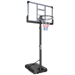 RISOKEYS Portable Basketball Hoop System, Height Adjustable 6.5ft - 10ft, with 44 Inch Backboard & Wheels,  for Adults Teens Outdoor Indoor - 1 of 4