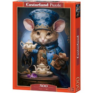 500 Piece Jigsaw Puzzle, Tea Time, Art. Puzzle, Mouse and small teapot and saucer, Adult Puzzle, Castorland B-53971 - 1 of 4