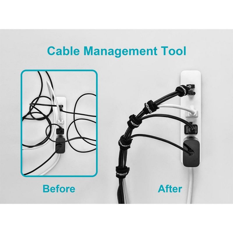 Monoprice Hook and Loop Fastening Cable Ties, 6in, 100 pcs/pack, Black, 5 of 7