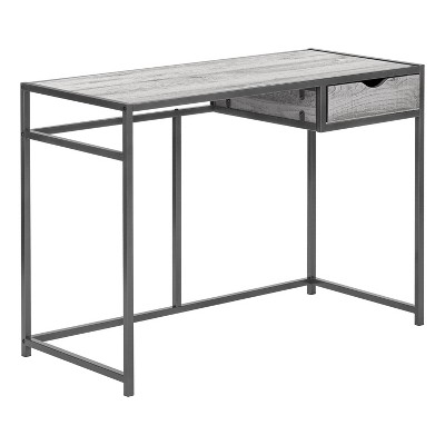 Monarch Specialties Computer Desk Home Office Laptop Storage Drawer 42InchL Work Metal Laminate Grey Contemporary Modern