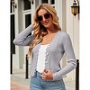 Women's V Neck Lightweight Knit Cardigan with Long Sleeves and Front Button Down Elegant Shrugs for Dresses,Gray - XL - 3 of 4