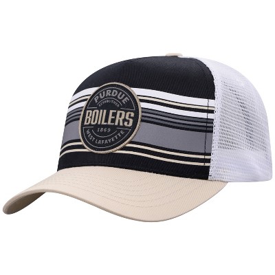 NCAA Purdue Boilermakers Men's Vista Black with Hard Mesh Snapback Hat